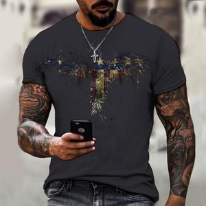 T-shirts voor heren-Selling heren vijfsterren vlag 3D t-shirt zomer mode tops dagelijkse casual korte mouwen o-neck high street Wearmen's