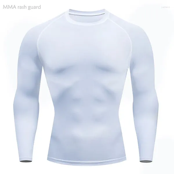 T-shirts pour hommes Vente Hommes Chemise à manches longues Compression Tacksuit Rashgarda MMA Fitness Top Second Skin Track Suit