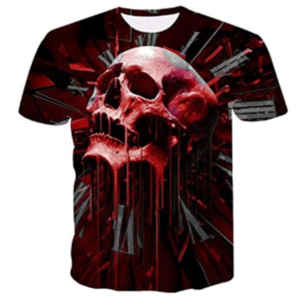 T-shirts pour hommes - T-shirt de vente All-Match Impression 3D Horloge d'horreur Crâne à manches courtes Mode O-Neck 2023 Arrivée d'été XS-4XL