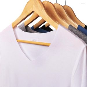 T-shirts pour hommes vendant des hommes minces chemise à manches courtes col en V couleur unie fond serré sous-vêtements sans couture minces Style modal