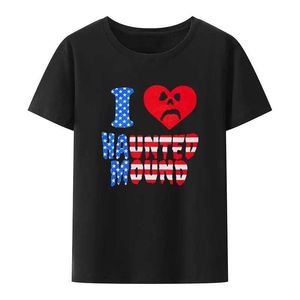 T-shirts masculins Sematary I Love Haunted Mound Popular Trend Heart Shape T-shirt Men Femmes Sorcènes Graphique Graphique T240425