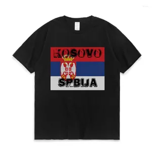 T-shirts pour hommes Chemise drapeau Serbie Srpska Kosovo. T-shirts décontractés en coton à manches courtes Top ample Taille S-3XL