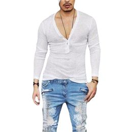 T-shirts voor heren sexy diep v nek t shirt mannen lange mouw heren t-shirt mager t-shirt casual zomer dunne sectie camisetas hombre tee homme