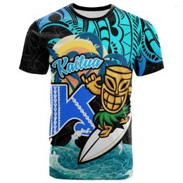 Heren t shirts shawai polyi -shirt -kailua middelbare school surfer tropisch polynesi cultureel shirt