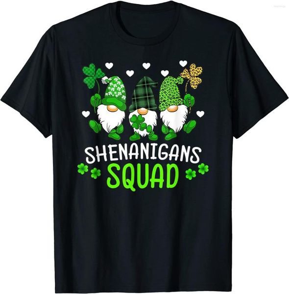 T-shirts Hommes Shenanigans Squad St Patricks Day Gnomes Vert Fier Chemise Irlandaise Kawaii Femmes Vêtements Vintage Ropa Hombre Camisetas Tops Tees