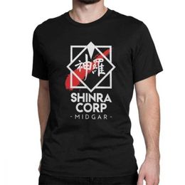 T-shirts masculins Shinra Electric Power Company Men Imprimé T-shirt Final Fantasy 7 Sephiroth Soldier Materia Tifa Video Game Chocobo Short Slve T240510