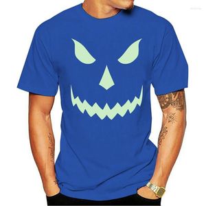 Camisetas para hombre, camiseta 2023, camiseta aterradora de Halloween, camiseta con estampado de algodón para hombre con cara de calabaza que brilla en la oscuridad, regalo Unisex para hombre
