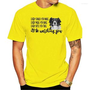 Camisetas para hombre 2023 Redwt Border Collie Puppy Dog Every Snack You Make I'll Be Watching Homme Plus Size Tee