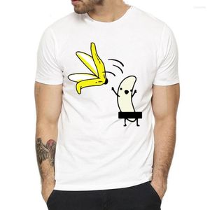 T-shirts pour hommes Chemise Banana Disrobe Funny Design Print T-shirts Unisex Summer Humor Joke Hipster TShirt White Casual Top Tee Streetwear