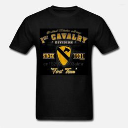 T-shirts pour hommes Chemise en coton 7.62 Design Army 1st Cavalry Division 'vintage' Men Battlespace T-shirt (1)