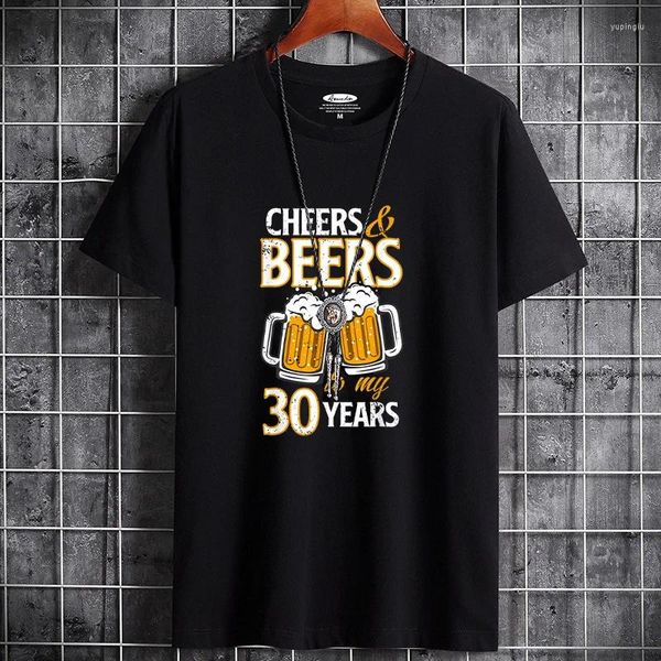 Camisetas para hombre, camiseta gráfica para hombre, ropa Y2k de alta calidad para Crossfit, camiseta grande, moda Harajuku estampada con cerveza