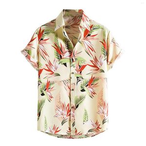 T-shirts pour hommes chemise à manches longues hommes été décontracté manches courtes coupe régulière imprimé tropical décontracté velours côtelé femmes