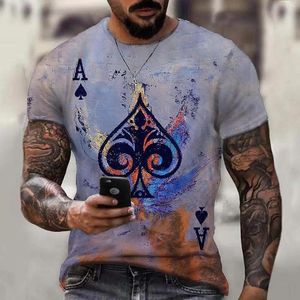 T-shirts pour hommes Chemise Carte Impressions graphiques Poker Impression 3D Quotidien Vacances Manches courtes Vêtements Designer de vêtements Décontracté Grands et grands Été