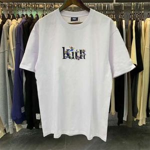 T-shirts Hommes Chemise Hommes Fleur Kith Bird Imprimer Noir Blanc Abricot Femmes T-shirt Lâche Manches Courtes Kith T-shirt 604