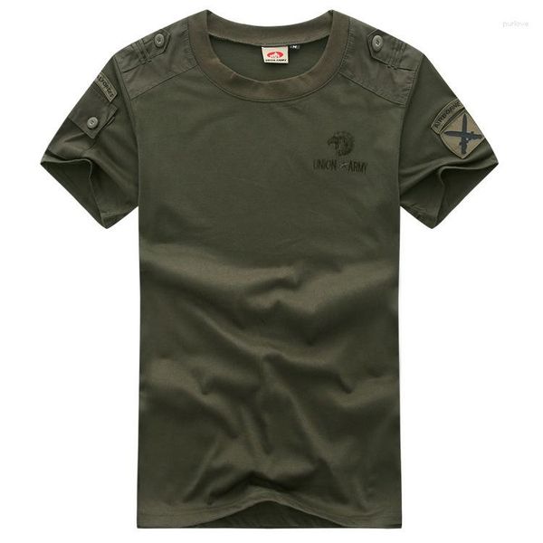 Camisetas para hombres camiseta estilo militar camiseta táctica uniforme de carga de manga corta ropa macho ropa ejército negro hombres verdes