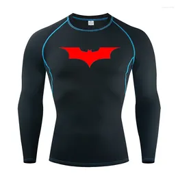 Heren T-shirts Shirt Outdoor Training Fitness Gym Joggen Hardloopsweatshirt Bat/-Man Compressie Strak Elastisch Ademend