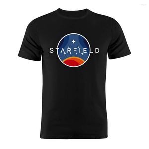 Camisetas para hombre Camisa de algodón puro Unisex Starfield Artwork camiseta negra