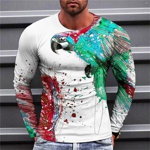 Camisetas para hombre Camiseta Camiseta Animal Pájaro Escorpión Estampados gráficos Cuello redondo Azul Púrpura Naranja Verde Estampado 3D Ropa de manga larga