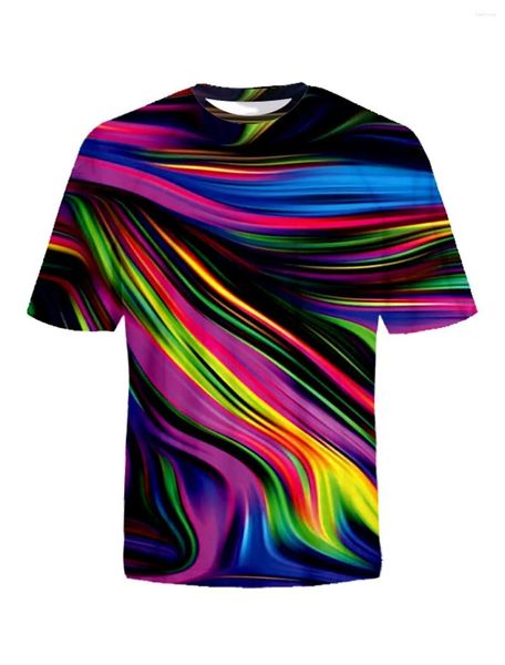 Camisetas para hombre Camiseta Camiseta Gráfico Abstracto Cuello redondo Estampado en 3D Ropa de manga corta diaria Diseñador básico