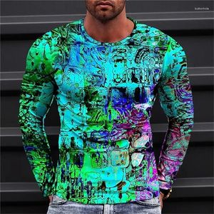 T-shirts pour hommes Chemise T-shirt Graphique Géométrique Col rond Vêtements Vêtements T-shirt imprimé en 3D Extérieur Quotidien Manches longues Haut de créateur de mode