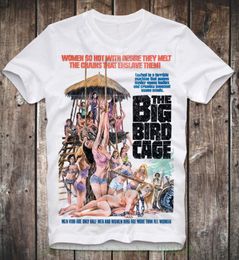 T-shirts masculins Shirt The Big Bird Cage Exploitation B Movie Porno Porno Vintage Pam Grier Sexy Print T-shirt Men Summermen's