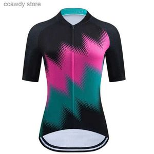 T-shirts voor heren korte seve jersey set damespatroon ademende wegfiets kleding fiets zomer retro H240407