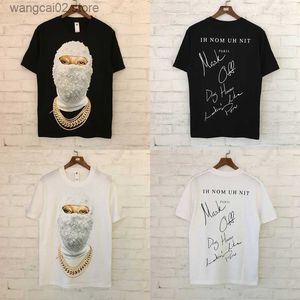 T-shirts pour hommes à manches courtes IH NOM UH NIT Masque T-shirt D'été Hommes Femmes Haute Qualité Perle Homme Imprimer Graphique Casual T-Shirt Tops En Gros T230602