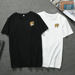 T-shirts pour hommes Manches courtes Léopard Tête de tigre Lettre Casual Respirant Confortable Coton Stretch Manches courtes Slim Fit Style Top Mâle Col Rond Taille XS-5XL GGA149