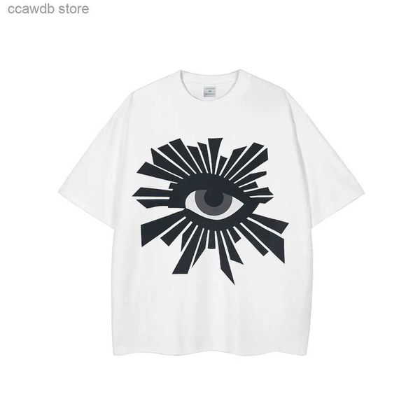 Camisetas para hombres Camiseta de manga corta Camisetas de algodón Impresión de ojos Vintage Verano Nuevos hombres Moda de gran tamaño Streetwear Tops Camisetas Camisetas T240105