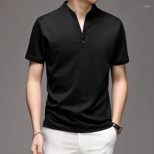 T-shirts pour hommes T-shirt à manches courtes Summer Thin Breathable V-Neck Fashion Colord Color Color