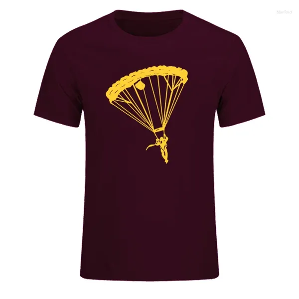 Camisetas de manga corta para hombre, camisetas informales estampadas de algodón, camiseta divertida de paracaídas Sky Divers, talla europea