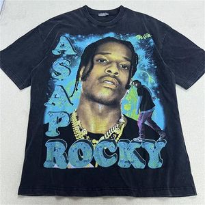 T-shirts pour hommes à manches courtes Portrait Hip-Hop Rap et t-shirt à col rond en coton pour femmes