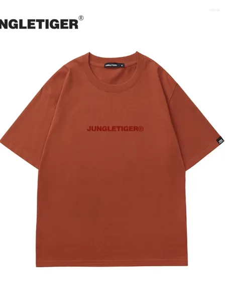 Camisetas para Hombres Camiseta De Manga Corta Algodón De Pareja Estampado De Patrones Geométricos Moda Nacional Sucio Naranja Cuello Redondo Cuatro Estaciones