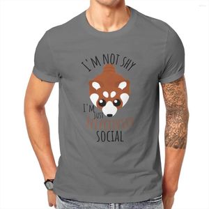 T-shirts pour hommes Shy Red Panda Selectively Social Cotton Tops Funny Short Sleeve Crewneck Tee Shirt T-shirts de grande taille