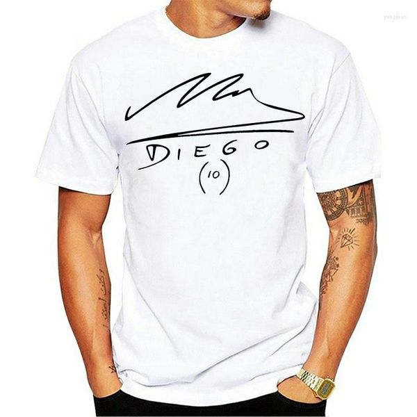 T-shirts pour hommes signés par le footballeur argentin Diego Maradona 60 en mémoire de la main Dieu commémore le T-shirt