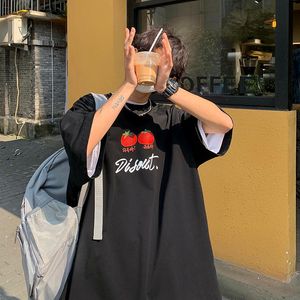 T-shirts voor heren eenvoudige fruit grafische print katoenen T-stukken voor mannen zomerse mode trends oversized streetwear tiener klassieke witte crewneck t sh sh