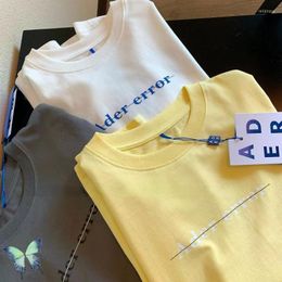 T-shirts voor heren eenvoudige letterstijl Ader Error Men vrouwen geel grijs witte t-shirtmen's mild22