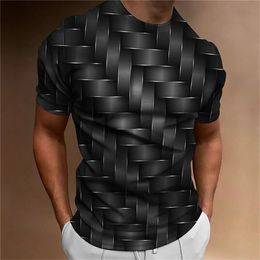 T-shirts pour hommes T-shirt simple pour hommes Motif géométrique Imprimé en 3d Haut pour hommes Vêtements décontractés de tous les jours Chemise ample surdimensionnée Sweat-shirt rétro 230706