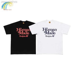 T-shirts pour hommes Simple Blanc Noir Human Made À Manches Courtes Hommes Femmes Haute Qualité Top Tees Lettre Imprimer T-shirts