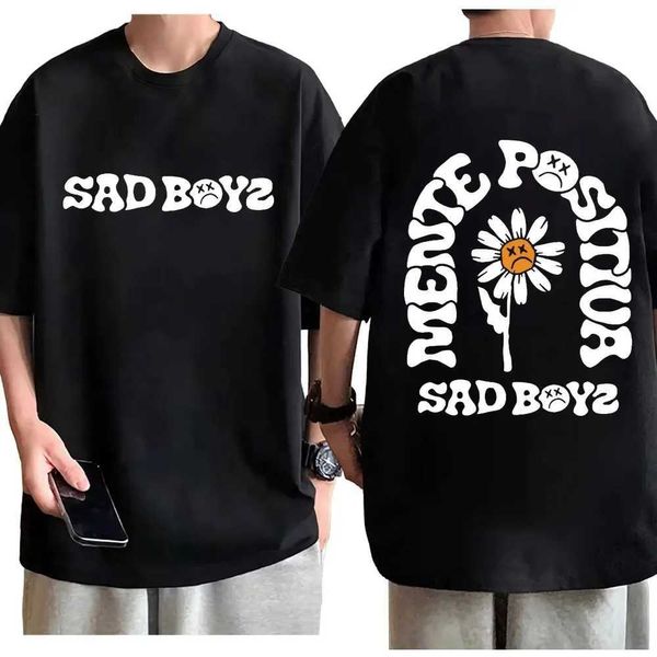 T-shirts masculins chanteur Junior H Boys Sad Boys Flower Graphic T-shirts High Quty Fashion T-shirt surdimension