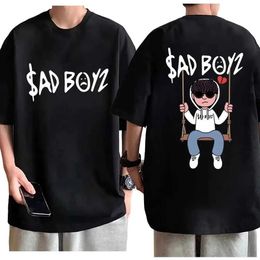 T-shirts masculins chanteur Junior H Sad Boyz 4 Life Graphic t-shirts Men Femmes High Strt Fashion T-shirt T-shirt Summer Casual Loose Cotton T-shirts T240506