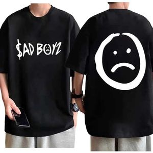 T-shirts masculins chanteur Junior H Sad Boyz T-shirt à imprimé double face Harajuku Hip Hop T-shirts surdimensionnés hommes Femmes Fashion Coton Coton T-shirts T240506