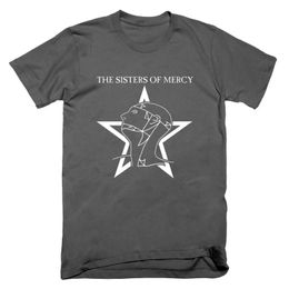Heren t-shirts Sisters of Mercy Sparkle Print T-shirt katoenen korte mouwen shirt 80s vintage stijl hoogwaardige modetrend top J240515