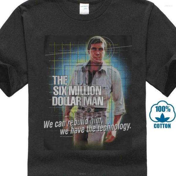 T-shirts pour hommes Six Million Dollar Man Technology Shirt Xxx Large Black Rockabilia