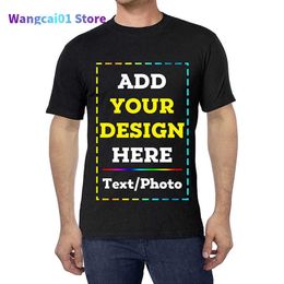 T-shirts pour hommes Taille 100% coton T-shirt personnalisé Faites votre propre texte de conception Hommes Imprimer des cadeaux de conception T-shirt personnalisé Harajuku Tops Tee 0228H23