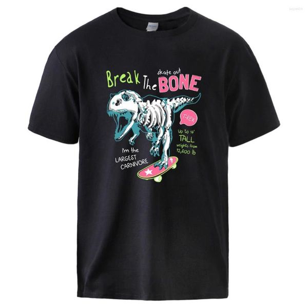 T-shirts pour hommes Skate Out Will Break The Bone Printing T-Shirt Hommes O-Neck Casual T-shirts Coton Doux Streetwear Coloré Nouveauté Cool Tee