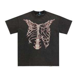 T-shirts pour hommes Skeleton Soul Old Retro Python Print High Street T-shirt à manches courtes en coton