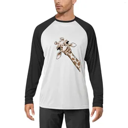 T-shirts pour hommes Croquis Girafe Art T-shirt à manches longues Chemise à séchage rapide Blouse lourde Homme Vêtements pour hommes