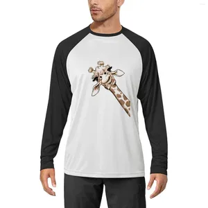 T-shirts voor heren Schets Giraffe Art T-shirt met lange mouwen Sneldrogend shirt Zwaargewicht blouse Herenkleding voor heren