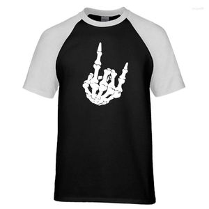 Hommes T-shirts Crâne Doigt Plus Cool Chemise Graphique 2023 D'été Coton Haute Qualité Raglan Hommes T-shirt Casual Top T-shirts S-2XL